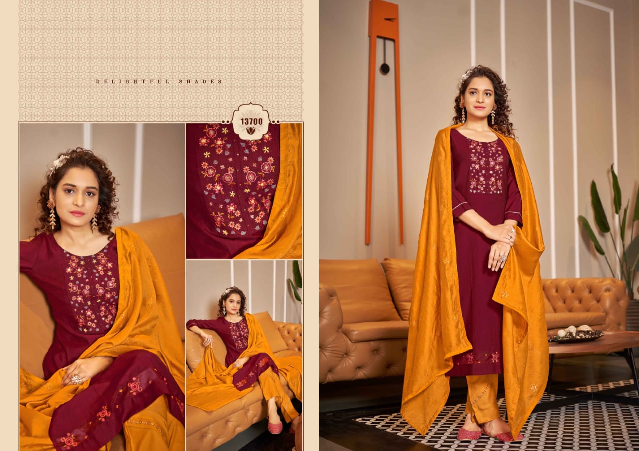 Kalaroop Zara 13698-13701 Wholesale Readymade Salwar Suits Catalog